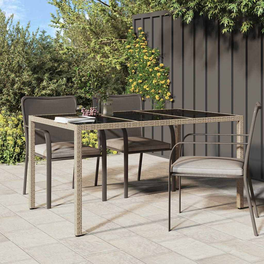 Tuinstafel Beige 150 x 90 x 75 cm poly rattan