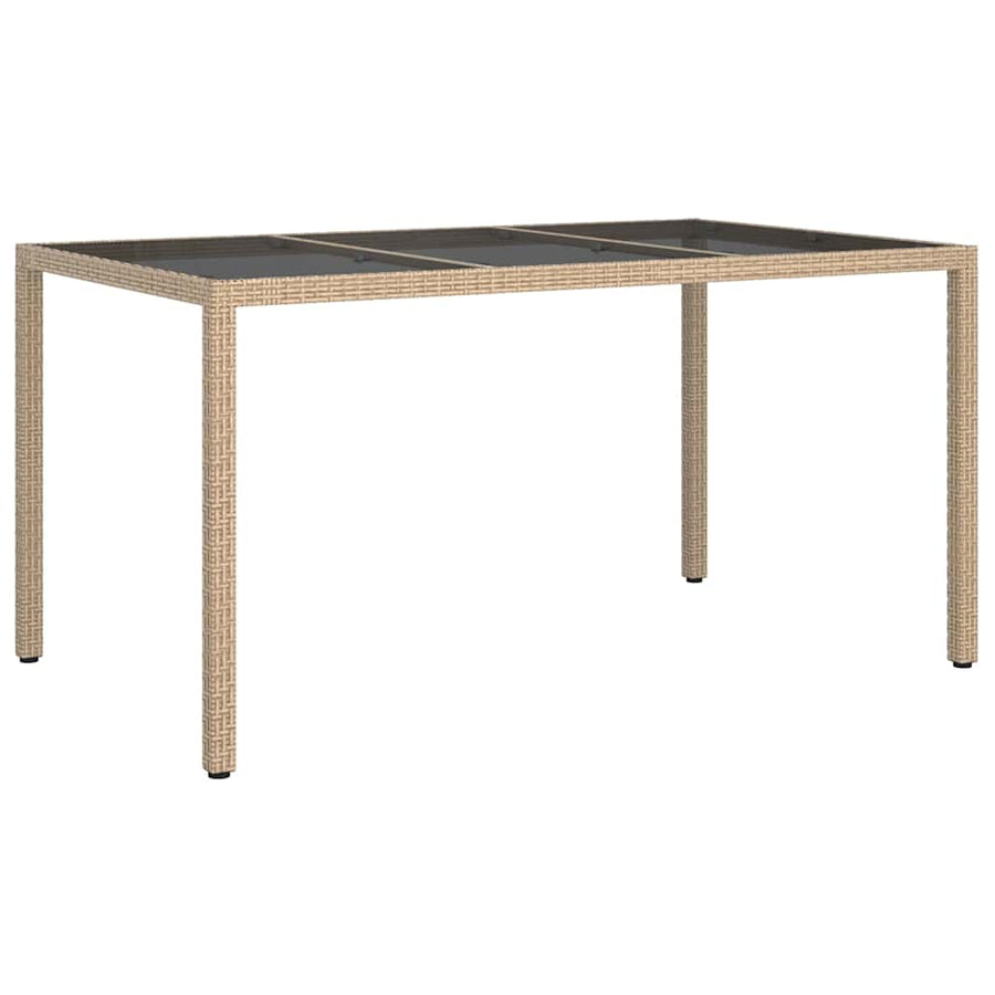 Tuinstafel Beige 150 x 90 x 75 cm poly rattan