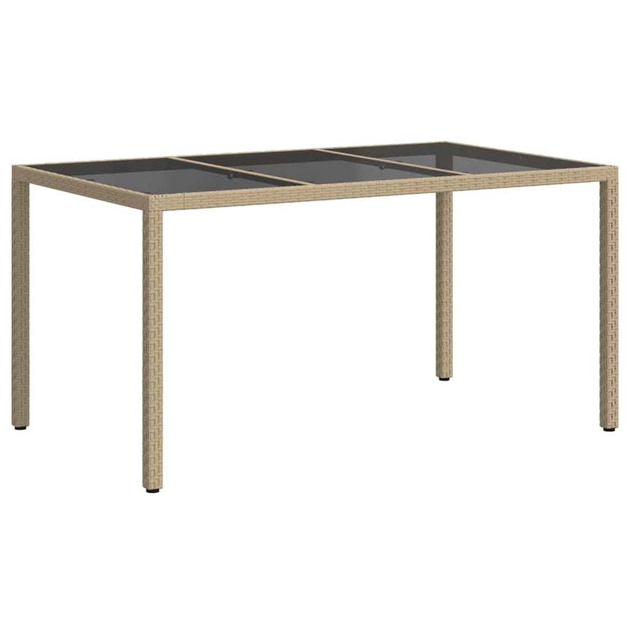 Tuinstafel Beige 150 x 90 x 75 cm poly rattan
