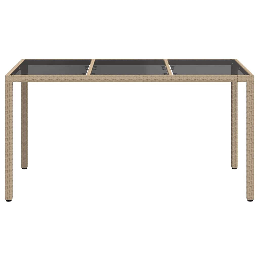 Tuinstafel Beige 150 x 90 x 75 cm poly rattan