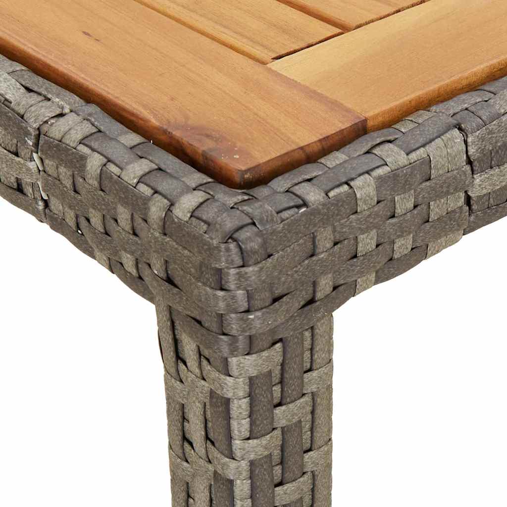 Tuin Eettafel Poly Rattan grijs en naturel