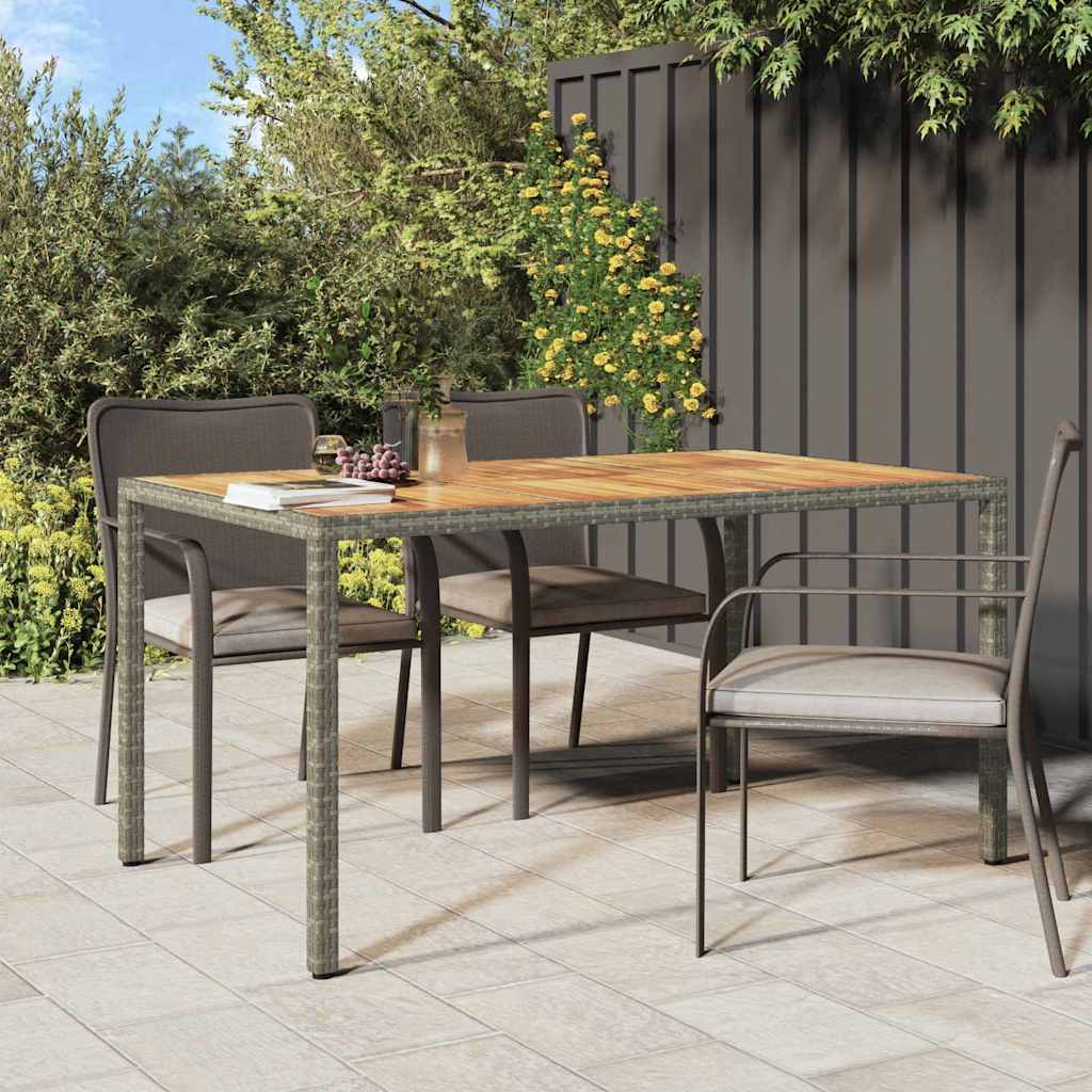 Tuin Eettafel Poly Rattan grijs en naturel