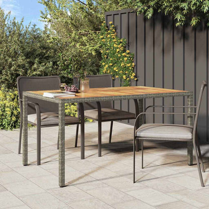 Tuin Eettafel Poly Rattan grijs en naturel