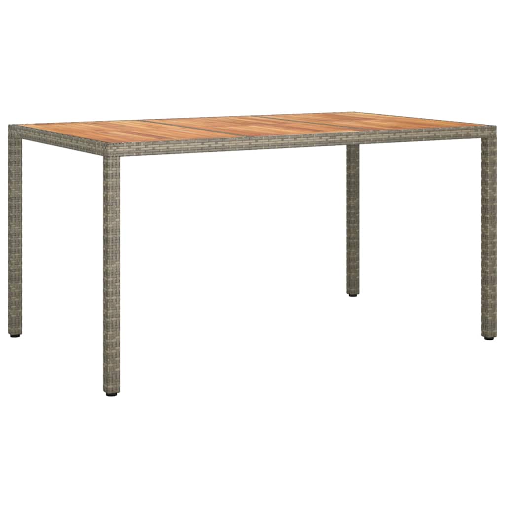Tuin Eettafel Poly Rattan grijs en naturel