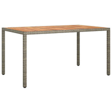 Tuin Eettafel Poly Rattan grijs en naturel