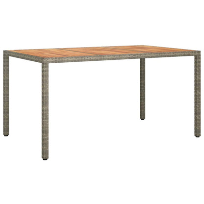 Tuin Eettafel Poly Rattan grijs en naturel