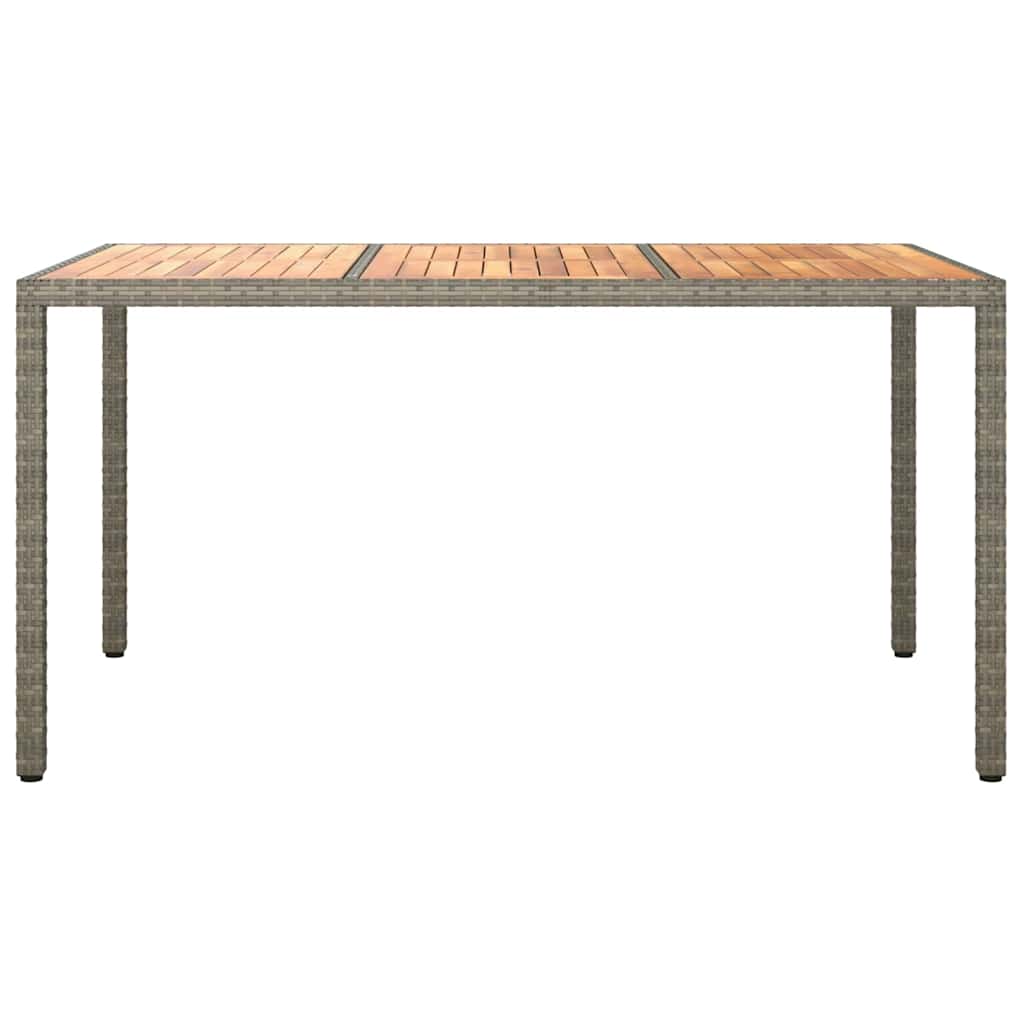 Tuin Eettafel Poly Rattan grijs en naturel