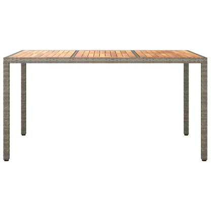 Tuin Eettafel Poly Rattan grijs en naturel