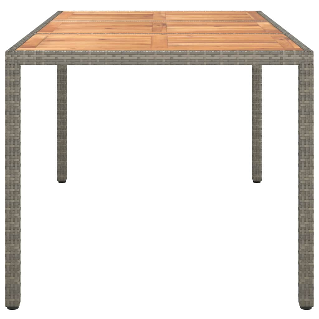 Tuin Eettafel Poly Rattan grijs en naturel