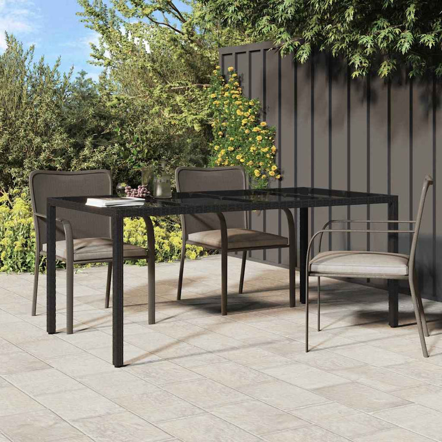 Tuinstafel Zwart 190 x 90 x 75 cm poly rattan