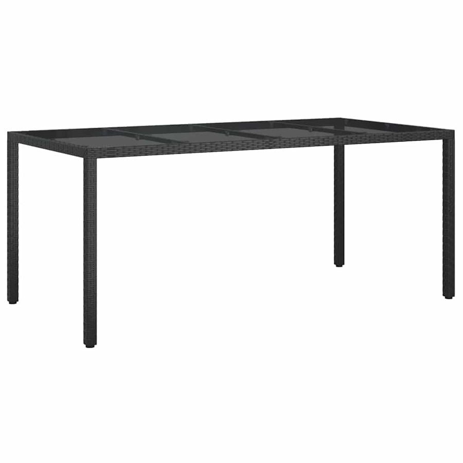 Tuinstafel Zwart 190 x 90 x 75 cm poly rattan