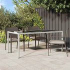 Tuinstafel 190x90x75 cm poly rattan wit