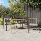Tuintafel 190x90x75 cm poly rattan beige