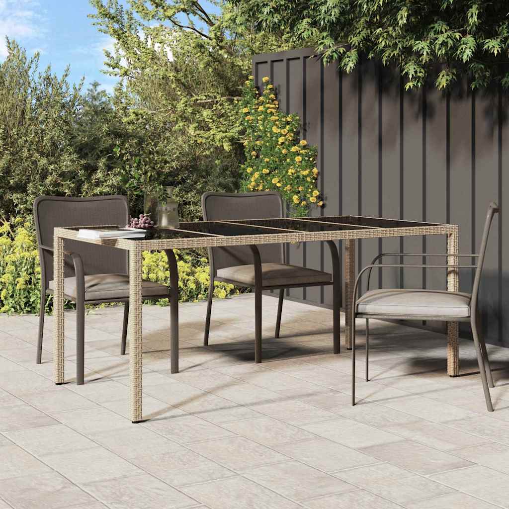 Tuinstafel Beige 190 x 90 x 75 cm poly rattan