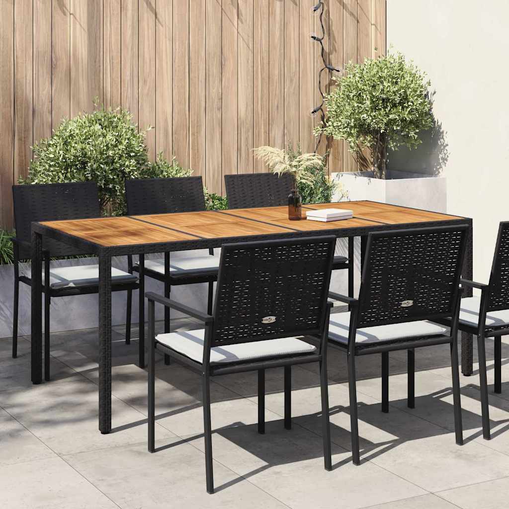 Tuinstafel Zwart 190 x 90 x 75 cm poly rattan