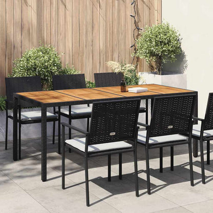 Tuinstafel Zwart 190 x 90 x 75 cm poly rattan