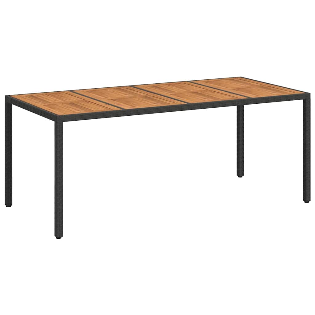 Tuinstafel Zwart 190 x 90 x 75 cm poly rattan