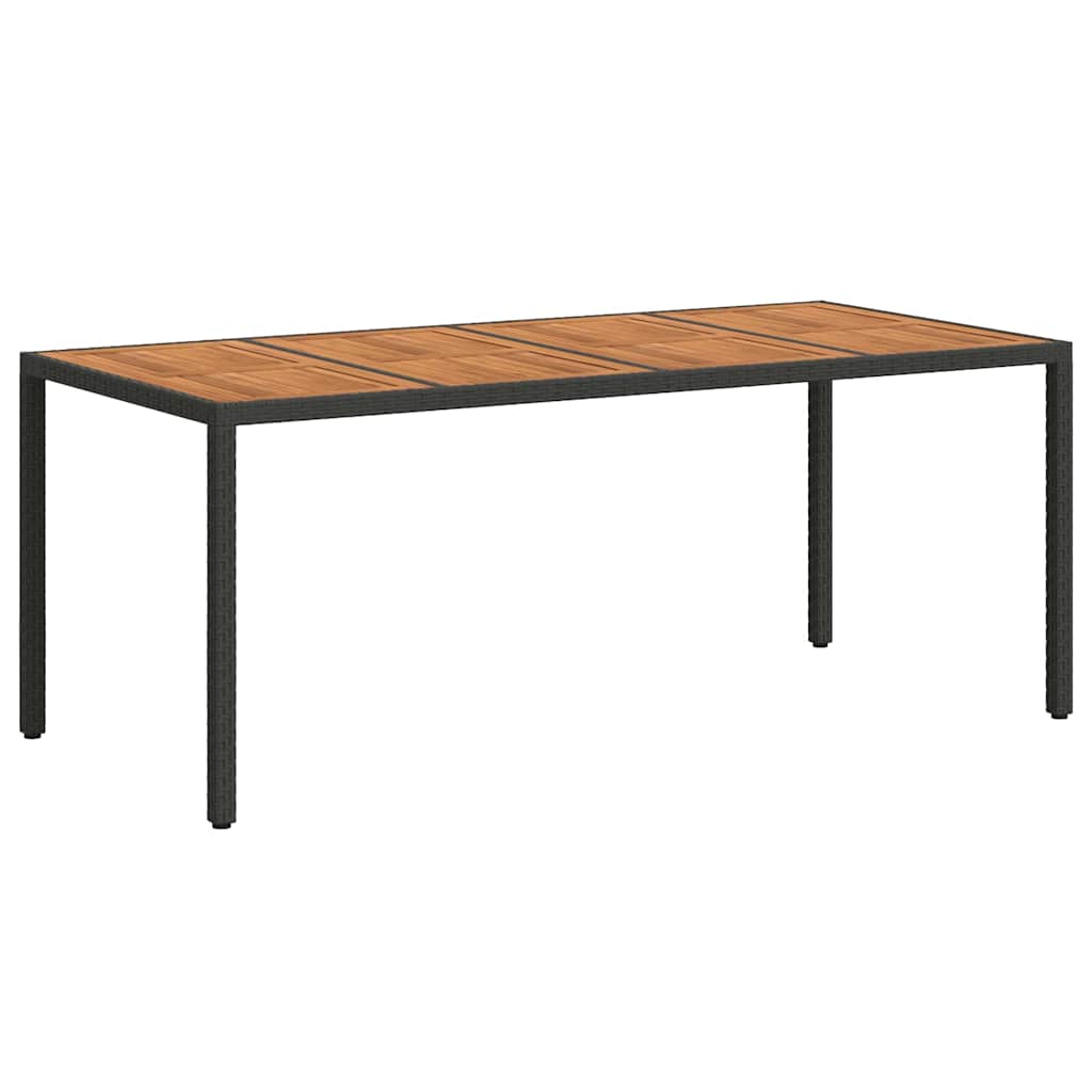 Tuinstafel Zwart 190 x 90 x 75 cm poly rattan