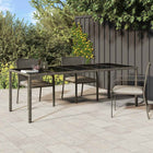 Tuinstafel 250x100x75 cm poly rattan grijs