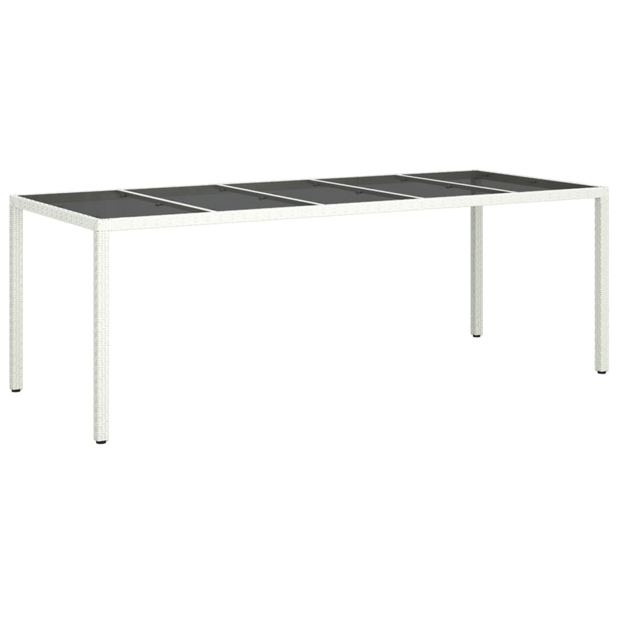 Tuintafel 250X00X75 Cm Poly Rattan En Gehard Glas Wit