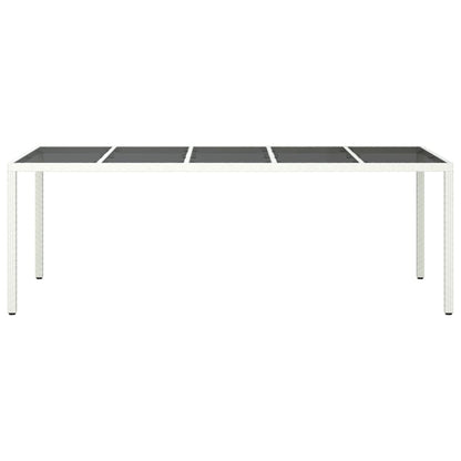 Tuintafel 250X00X75 Cm Poly Rattan En Gehard Glas Wit