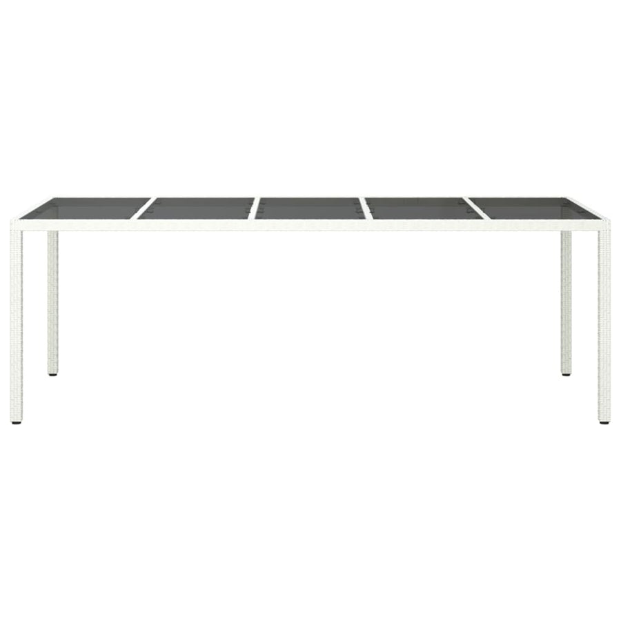 Tuintafel 250X00X75 Cm Poly Rattan En Gehard Glas Wit