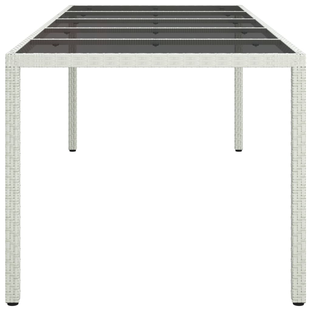 Tuintafel 250X00X75 Cm Poly Rattan En Gehard Glas Wit