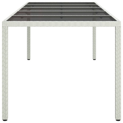 Tuintafel 250X00X75 Cm Poly Rattan En Gehard Glas Wit