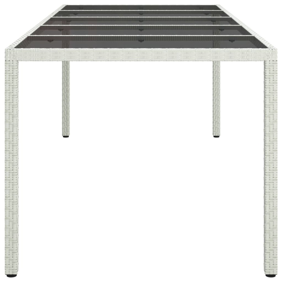 Tuintafel 250X00X75 Cm Poly Rattan En Gehard Glas Wit