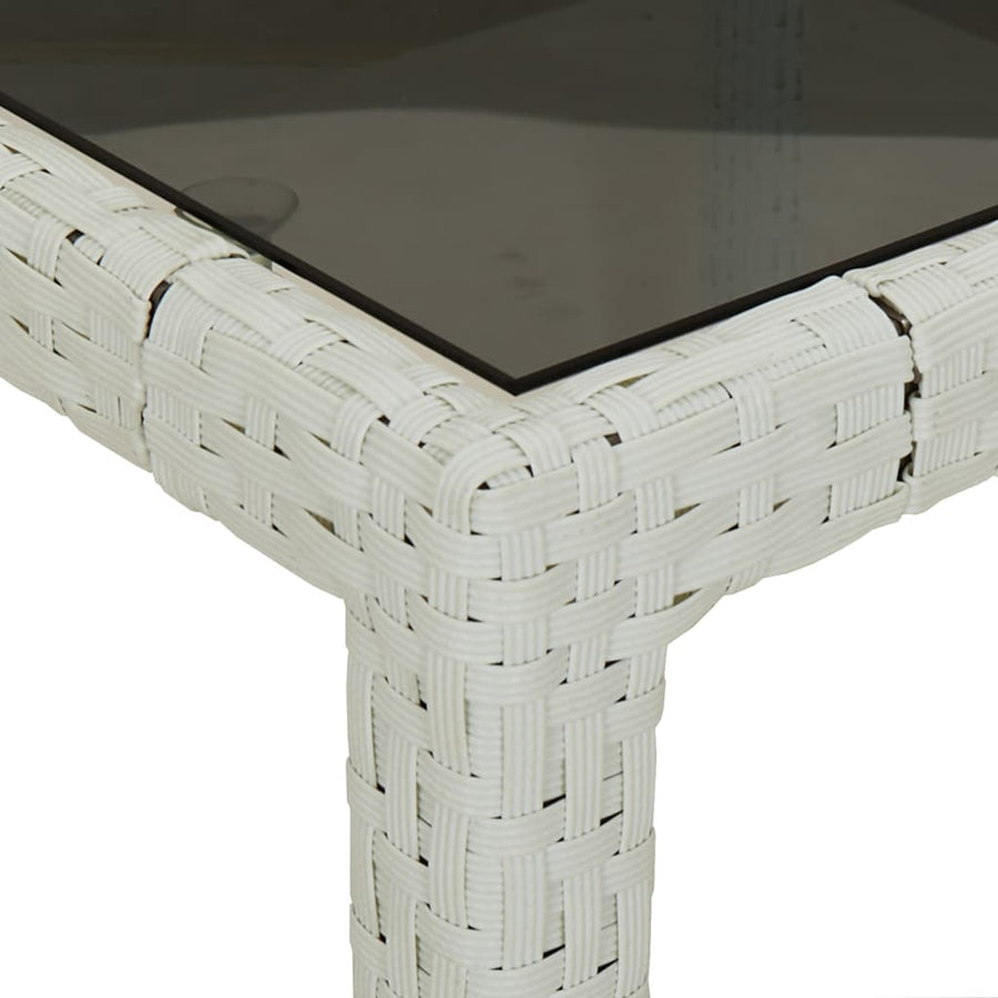 Tuintafel 250X00X75 Cm Poly Rattan En Gehard Glas Wit