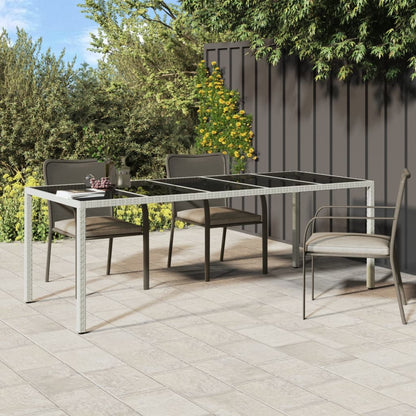 Tuintafel 250X00X75 Cm Poly Rattan En Gehard Glas Wit