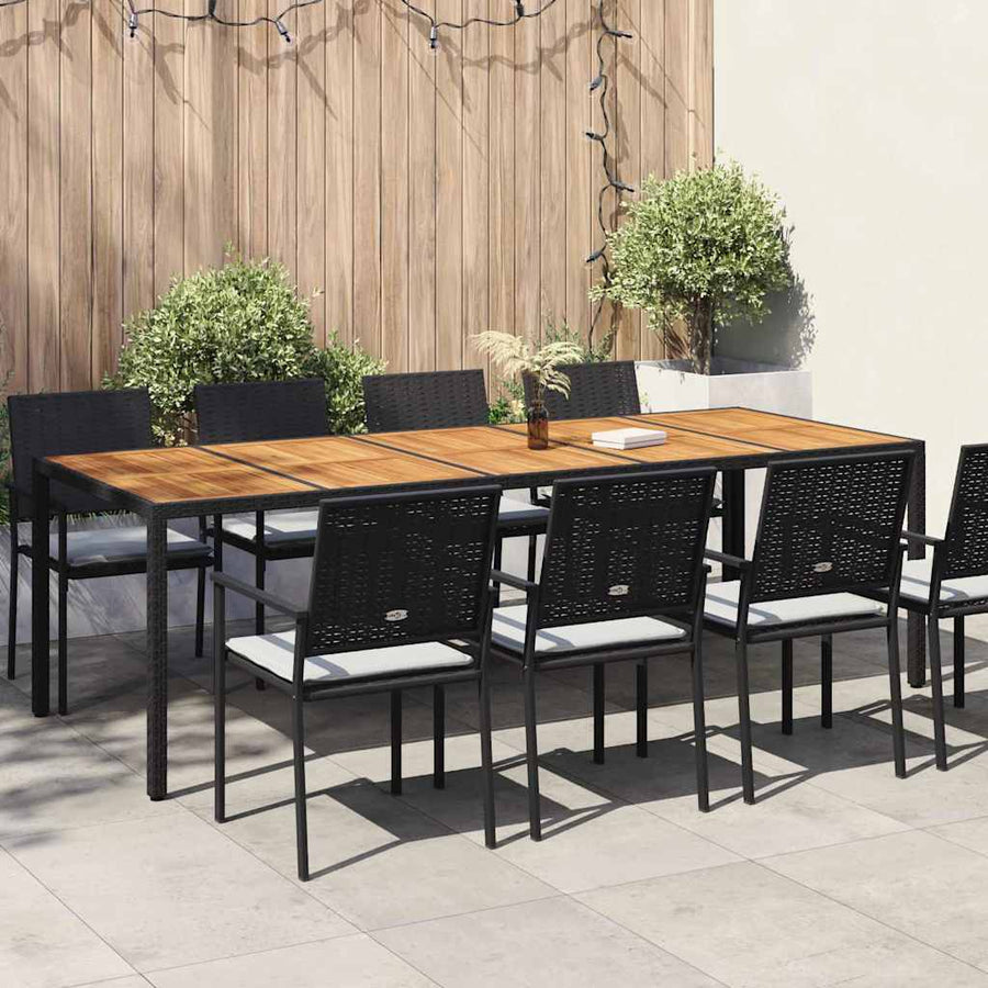 Tuinstafel Zwart 250 x 100 x 75 cm poly rattan