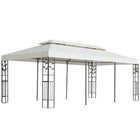 Prieel 6x3 m wit dubbel dak