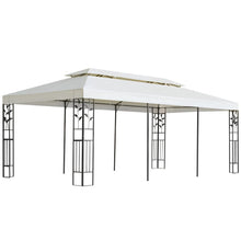Prieel met dubbel dak 6x3 m wit