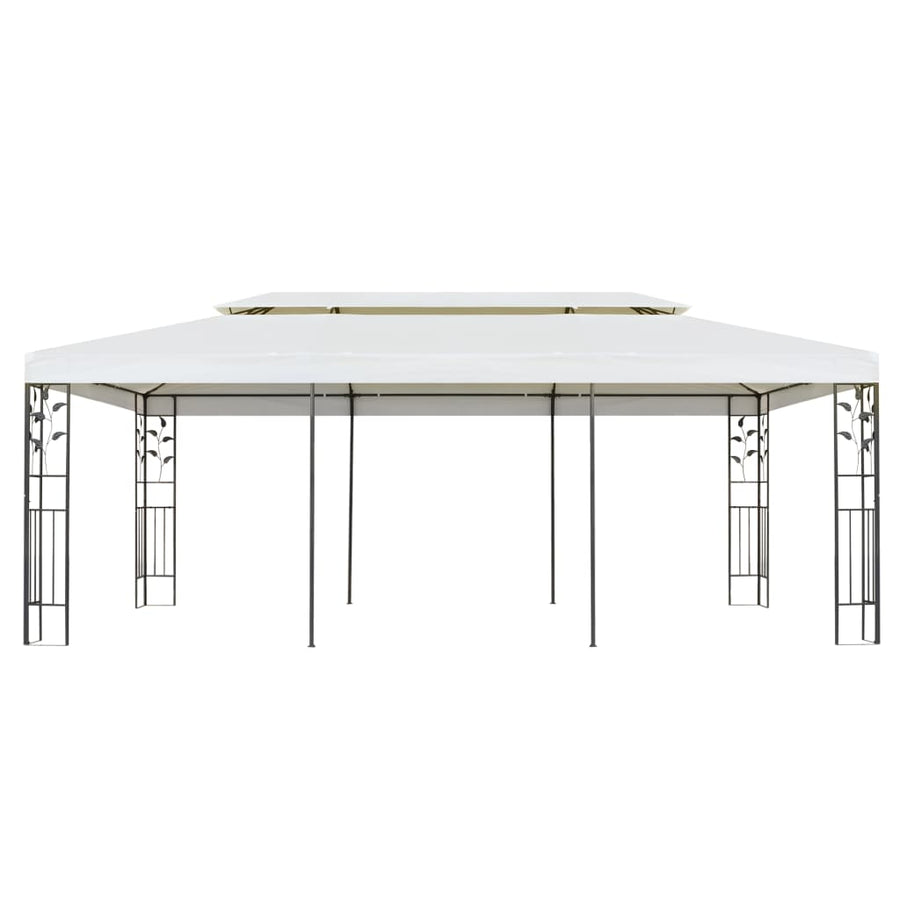 Prieel met dubbel dak 6x3 m wit