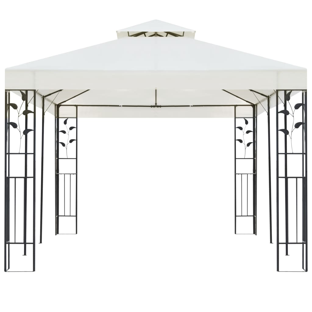 Prieel met dubbel dak 6x3 m wit