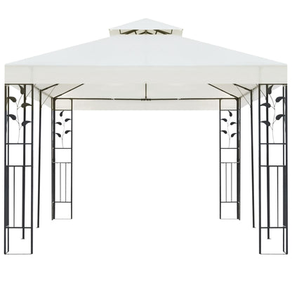 Prieel met dubbel dak 6x3 m wit