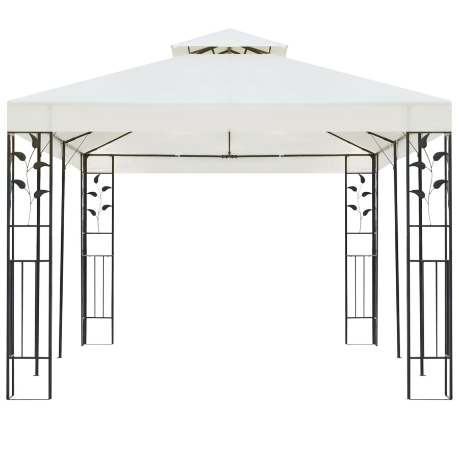 Prieel met dubbel dak 6x3 m wit