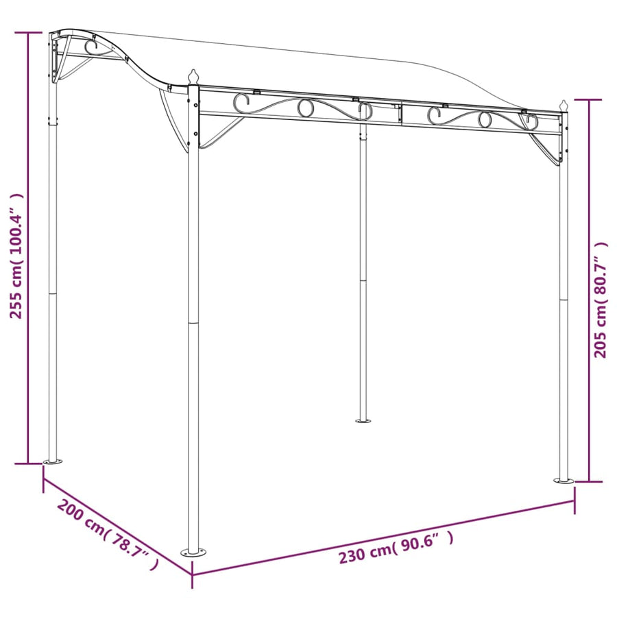 Luifel 2X2,3 M 180 G/M² Stof En Staal Kleurig Antraciet