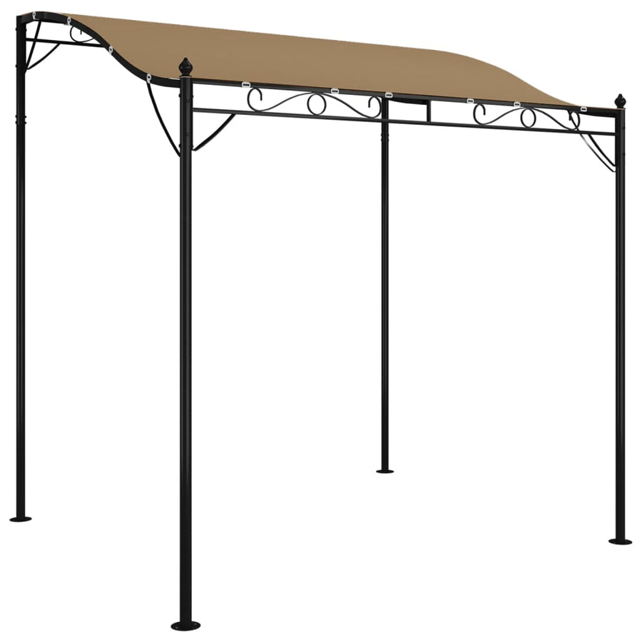 Luifel 2x2,3 m 180 g/m² stof en staal taupe
