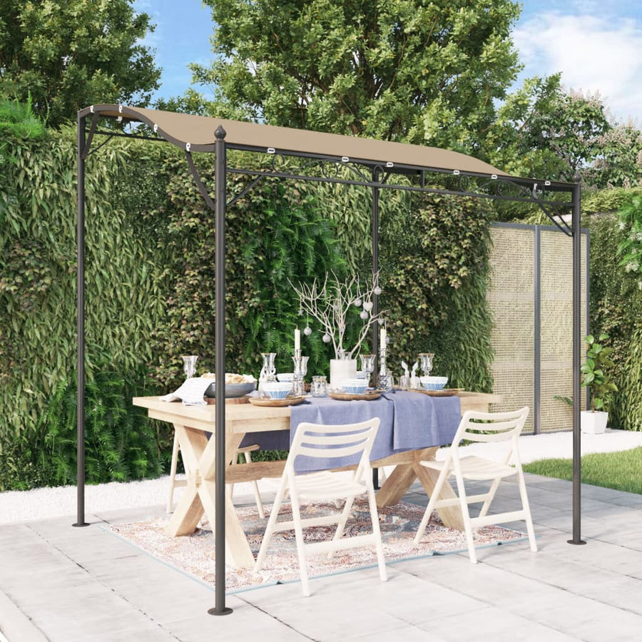 Luifel 2x2,3 m 180 g/m² stof en staal taupe