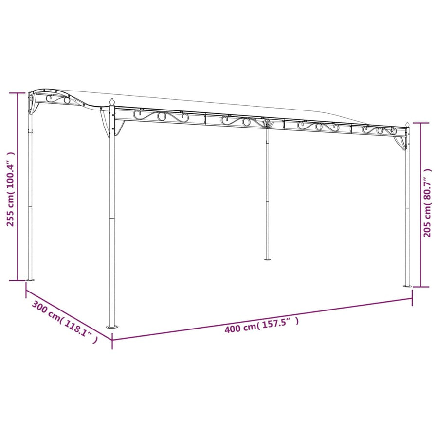 Luifel 4X3 M 180 G/M² Stof En Staal 1