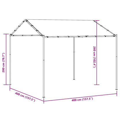 Tuinpaviljoen 4X4 M Staal En Stof Antracietkleurig