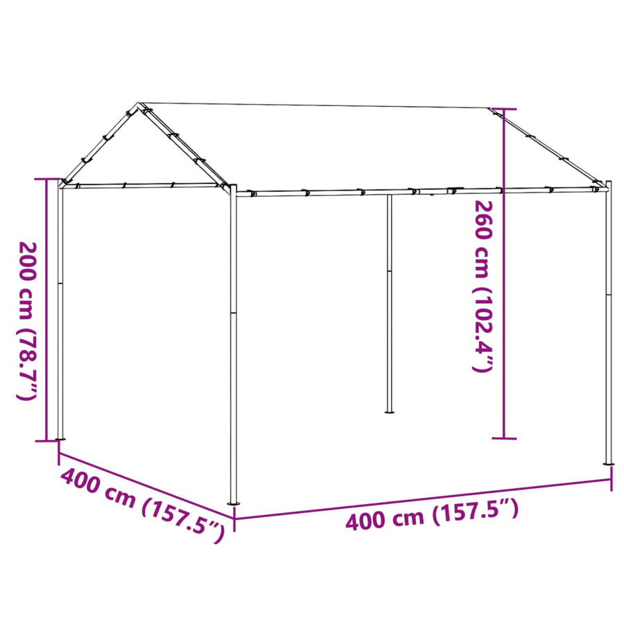 Tuinpaviljoen 4X4 M Staal En Stof Beige