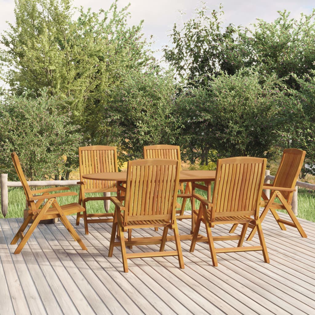7-delige Tuinset massief teakhout
