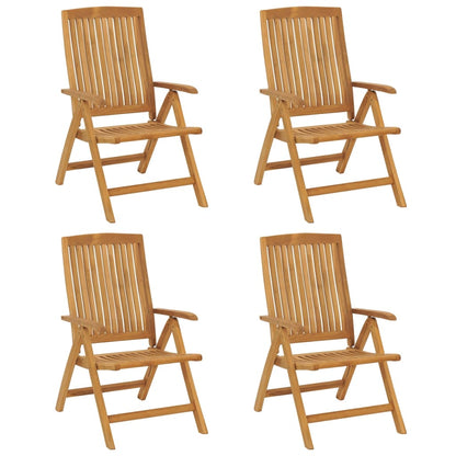 Tuinstoelen 4 st verstelbaar massief teakhout