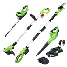 4-Delige Tuingereedschapsset Draadloos Met Opladers En Accu's