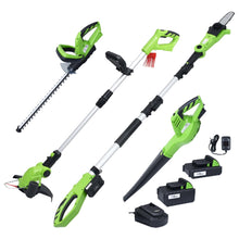 4-Delige Tuingereedschapsset Draadloos Met Opladers En Accu's