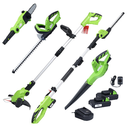 5-Delige Tuingereedschapsset Draadloos Met Opladers En Accu's
