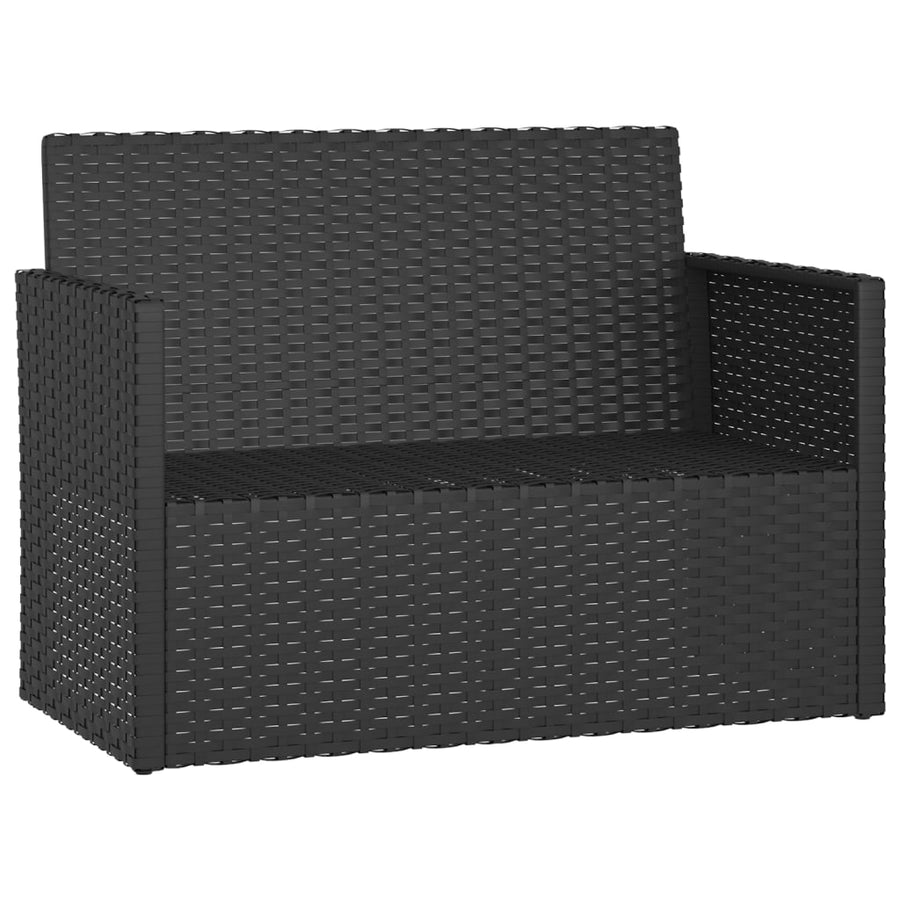 Tuinbank Met Kussens 105 Cm Poly Rattan Zwart 1